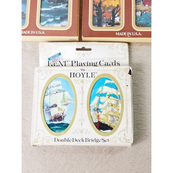Playing Cards by Hoyle Plastic Coated New Sealed Deck x6 Ship Sailing USA Vtg - Picture 4 of 12